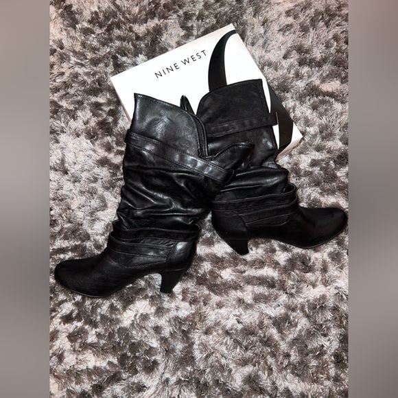 Nine West Black Heeled Boots - Picture 5 of 9